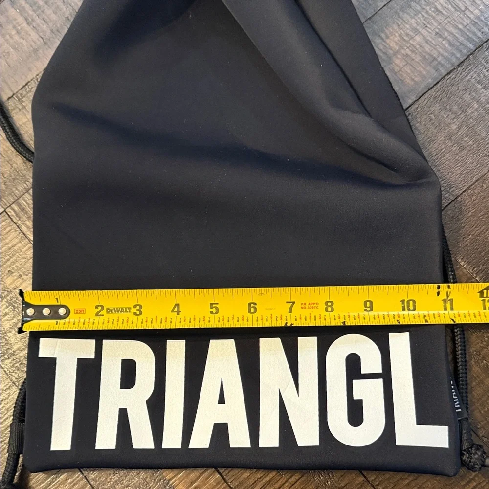 TRIANGL Black Neoprene‎ Drawstring Backpack Gym Swim Beach Bag